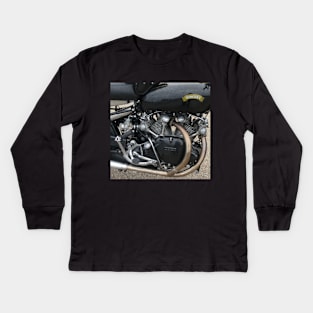 Vincent Black Shadow, vintage british motorcylce history Kids Long Sleeve T-Shirt